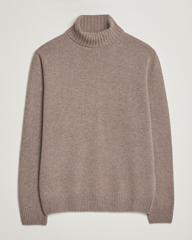 Morgano Wool/Cashmere Heavy Knit Rollneck Light Brown – Marron