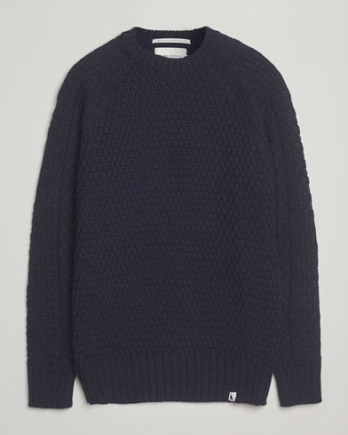 Peregrine Winston Merino Crew Navy – Bleu