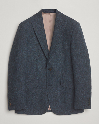 Walker Slater Edward Shetland Wool Donegal Blazer Navy – Bleu
