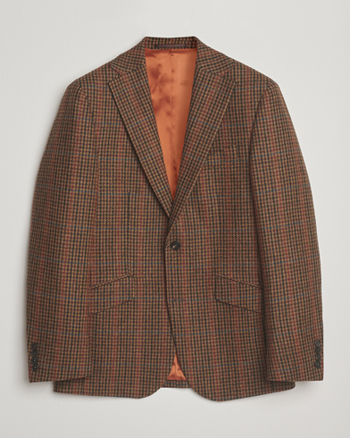 Walker Slater Edward Lambswool Dogtooth Blazer Brown – Marron