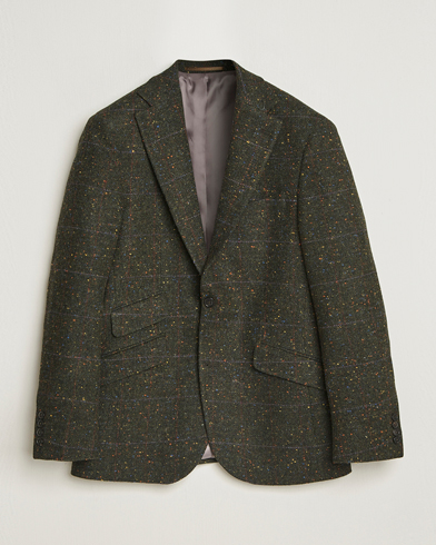 Walker Slater Edward Lambswool Donegal Windowpane Blazer Dark Green – Vert