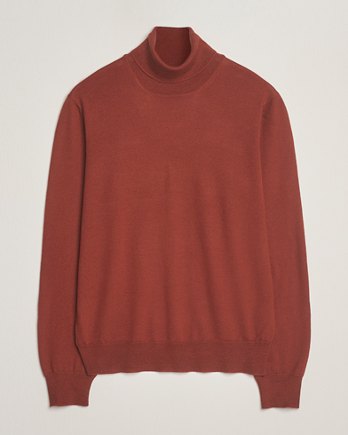 Gran Sasso Merino Fashion Fit Rollneck Rust Orange – Orange