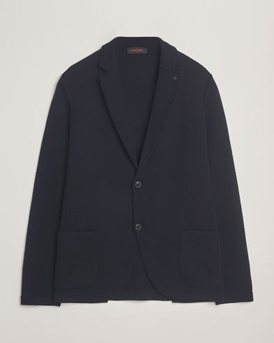 Gran Sasso Rainwool Knitted Blazer Navy – Bleu