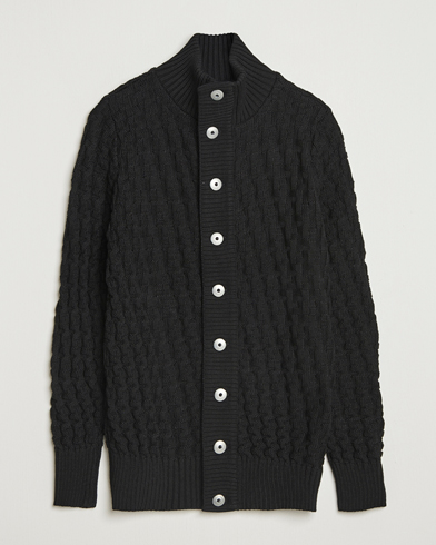 S.N.S. Herning Stark Wool Cable Cardigan Black – Noir