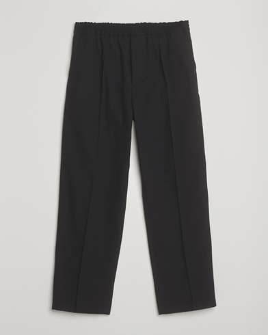Maison Kitsuné Cotton Twill Pleated Drawstring Trousers Black – Noir