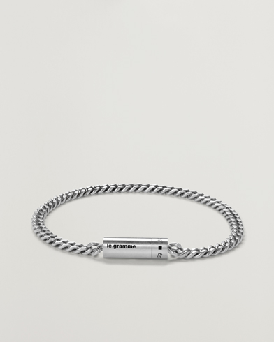 LE GRAMME Curb Chain Cable Bracelet Sterling Silver 12g – Argent