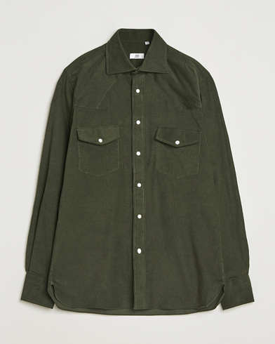 100Hands Western Cord Shirt Olive – Vert