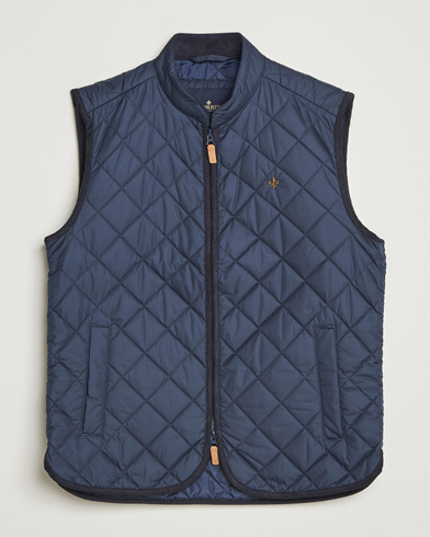 Morris Teddy Quilted Vest Navy – Bleu