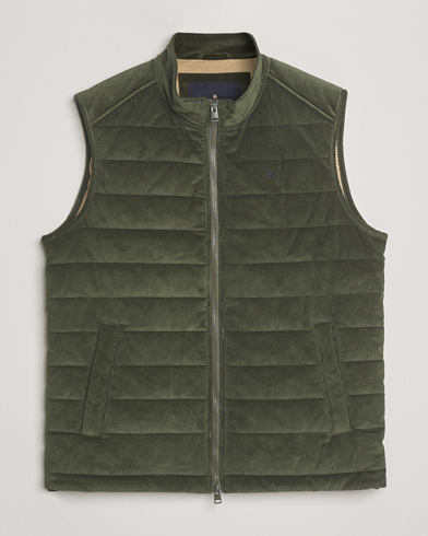 Morris Ted Quilted Cord Vest Olive – Vert