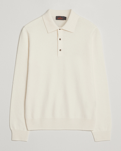 Morris Cashmere Polo Neck Off White – Blanc