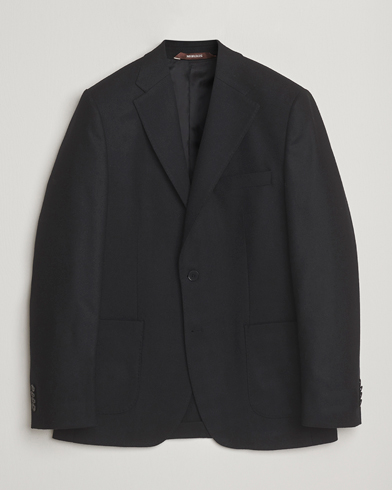 Morris Flannel Wool Blazer Black – Noir
