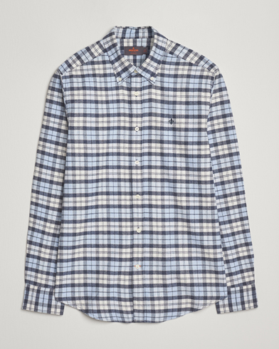 Morris Flannel Check Shirt Light Blue – Bleu