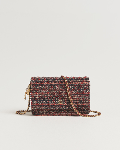 Chanel Pre-Owned Tweed Wallet On Chain Red – Rouge