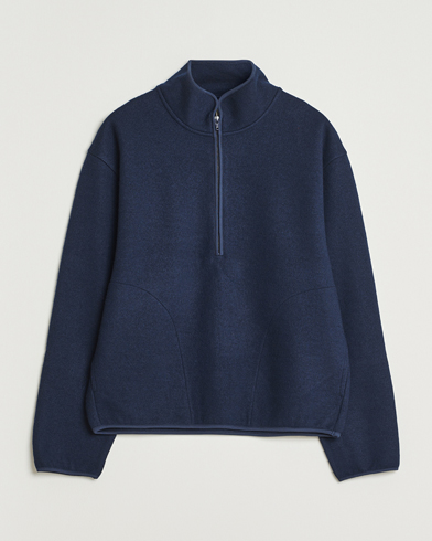 Sunflower Wool Half Zip Navy – Bleu
