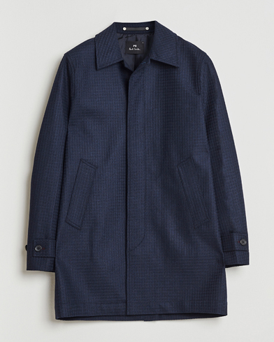 PS Paul Smith Wool Dogtooth Coat Blue – Bleu