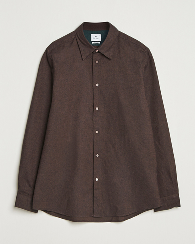 PS Paul Smith Brushed Cotton/Wool Shirt Dark Brown – Marron