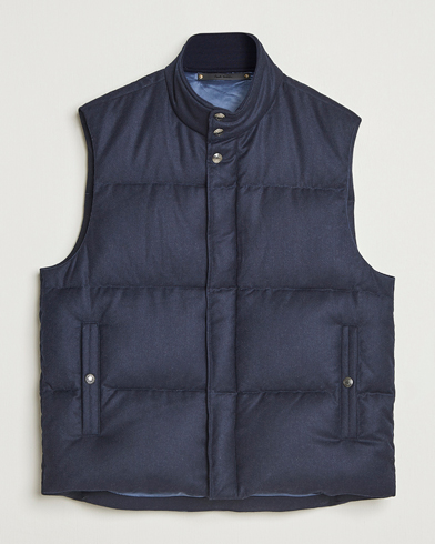 Paul Smith Wool/Cashmere Down Gilet Navy – Bleu