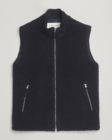 A Day's March Ajo Pile Vest Navy – Bleu