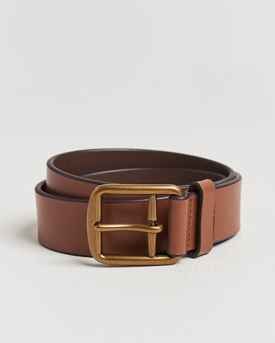 Polo Ralph Lauren Signature Pony Leather Belt Saddle – Marron