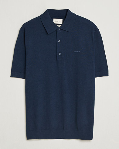 GANT Extrafine Merino Polo Marine – Bleu