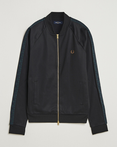 Fred Perry Blackwatch Tartan Taped Track Jacket Black – Noir
