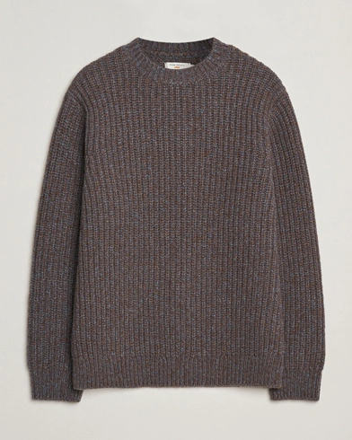 Nudie Jeans August Chunky Knitted Wool Sweater Brown – Marron