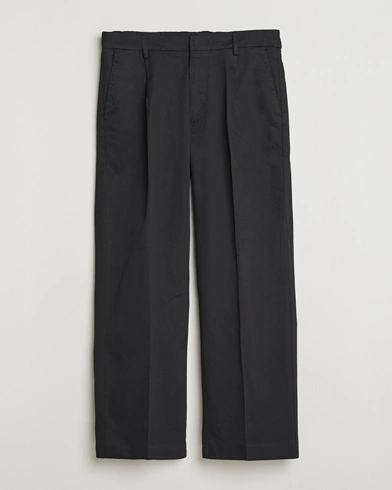 NN07 Kay Cotton Pleated Trousers Black – Noir