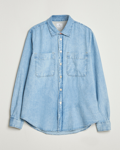 PS Paul Smith Casual Fit Denim Shirt Washed Blue – Bleu