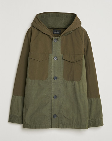 PS Paul Smith Cotton Ripstop Hooded Jacket Dark Green – Vert