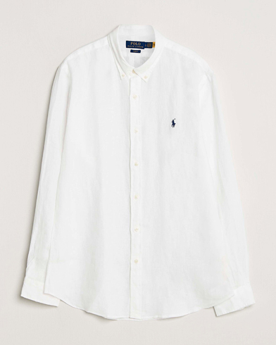 Polo Ralph Lauren Slim Fit Linen Shirt White – Blanc