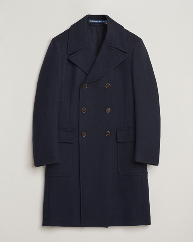 Polo Ralph Lauren Double Breasted Top Wool Coat Navy – Bleu