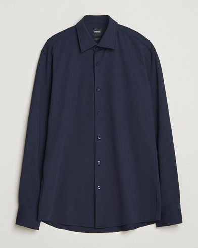 BOSS BLACK Hank Structured Jersey Shirt Dark Blue – Bleu