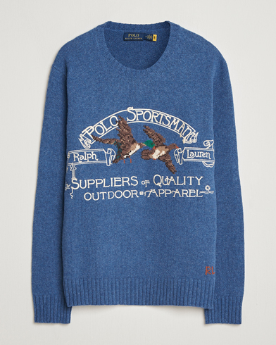 Polo Ralph Lauren Cotton/Wool Printed Sweater Blue Multi – Bleu