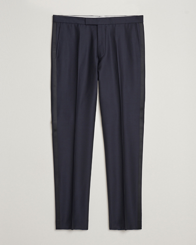 Oscar Jacobson Denz Wool Tuxedo Trousers Navy – Bleu
