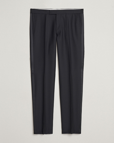 Oscar Jacobson Denz Wool Tuxedo Trousers Black – Noir