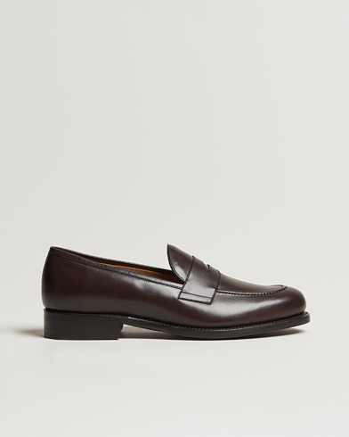 Oscar Jacobson Penny Loafers Dark Mud Brown – Marron