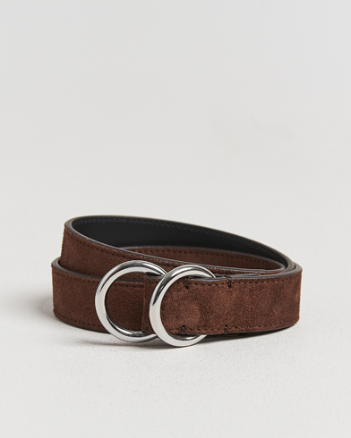 Ralph Lauren Purple Label Ring Belt Dark Brown Suede – Noir