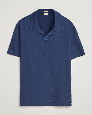 Massimo Alba Aruba Cotton/Linen Polo Midnight Blue – Bleu