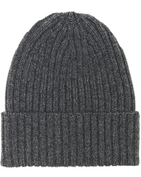  Ribbed Cashmere Beanie Grey Melange