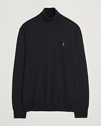  Merino Knitted Rollneck Polo Black