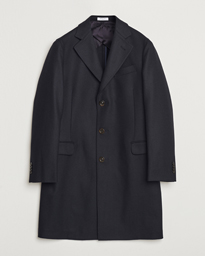  Herringbone Wool Coat Navy