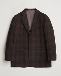  Wool Plaid Blazer Dark Brown