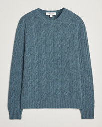  Cashmere Cable Sweater Blue Melange