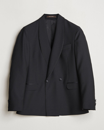  Fattore Double Breasted Tuxedo Blazer Black