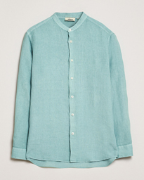  Linen Guru Collar Shirt Azzurro