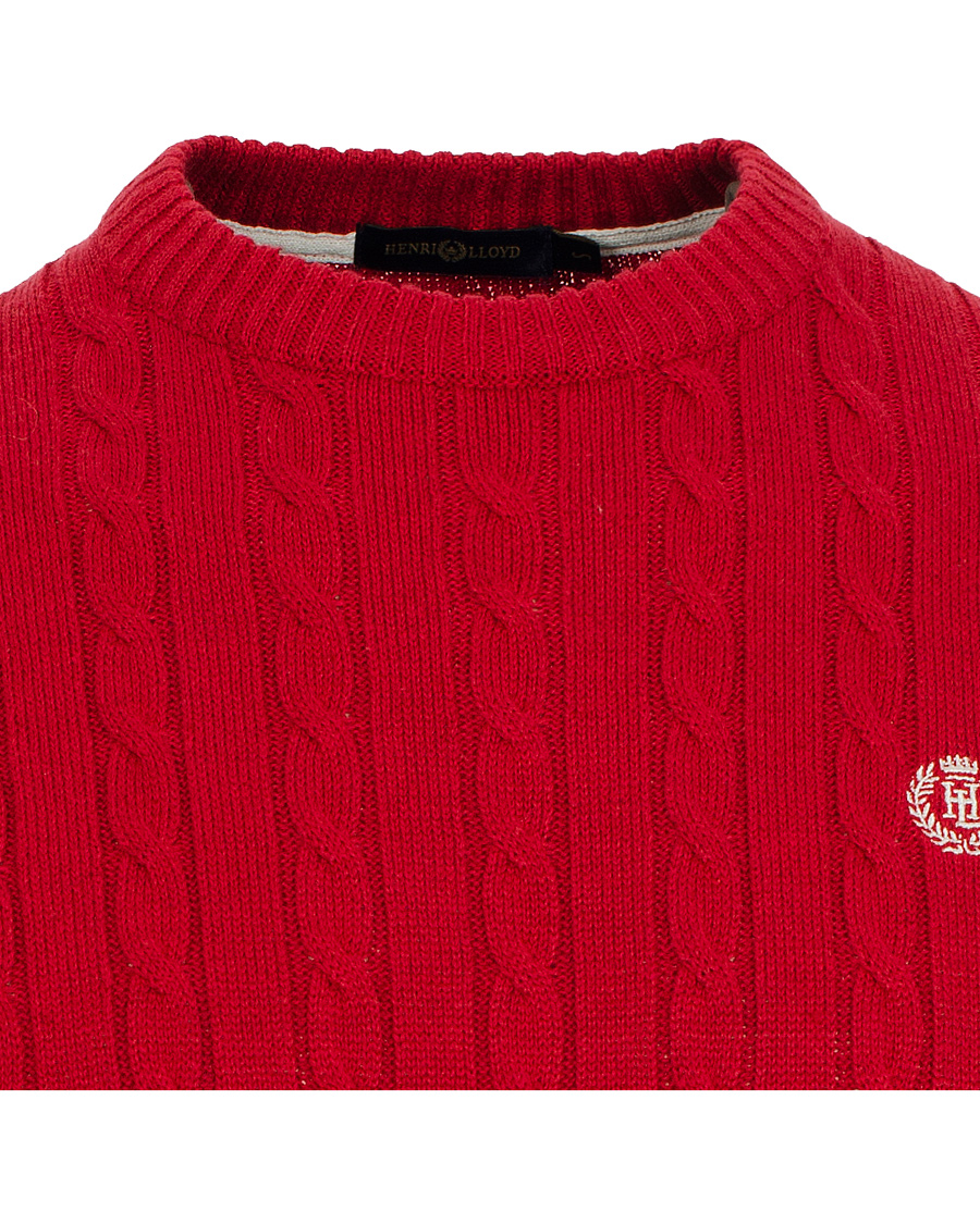 Homme | Pulls Et Tricots | Henri-Lloyd | Henri Lloyd Fairfax Regular Crew Neck Cable Signal Red