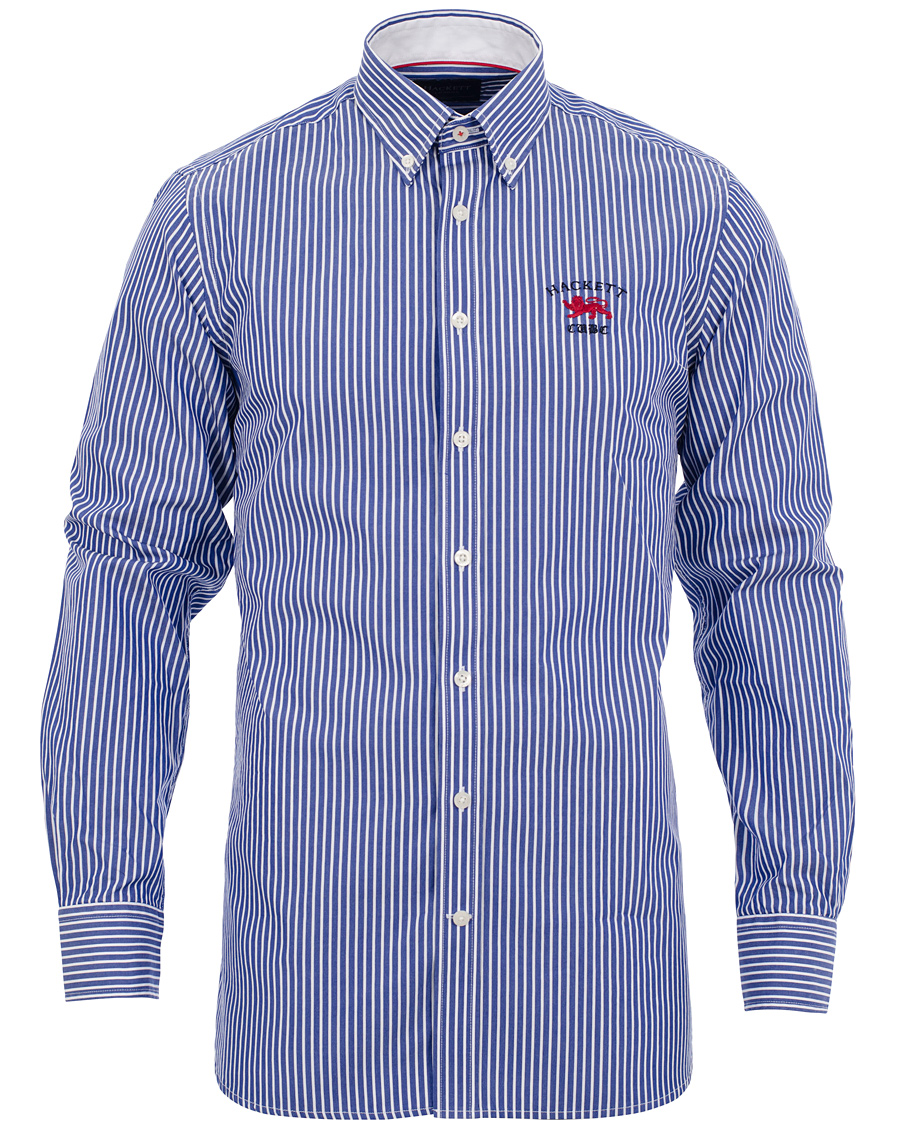 Homme | Chemises | Hackett | Wide Stripe Emblem Shirt Tailored Fit Blue/White