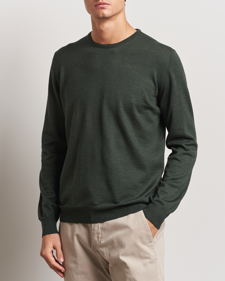 Homme |  | Gran Sasso | Merino Fashion Fit Crew Neck Pullover Olive Green