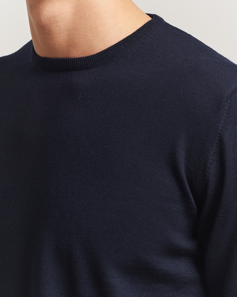 Homme | Pulls Et Tricots | Gran Sasso | Merino Fashion Fit Crew Neck Pullover Navy
