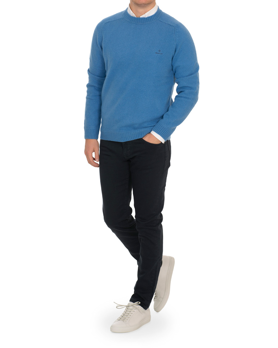 GANT Shetland Crew Neck Mid Blue